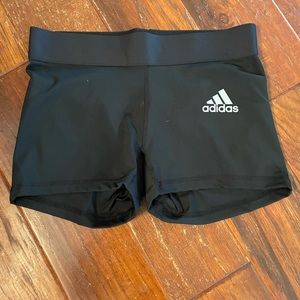 Women’s Black Adidas Techfit Alphaskin 3” Volleyball Spandex Shorts. Size M.